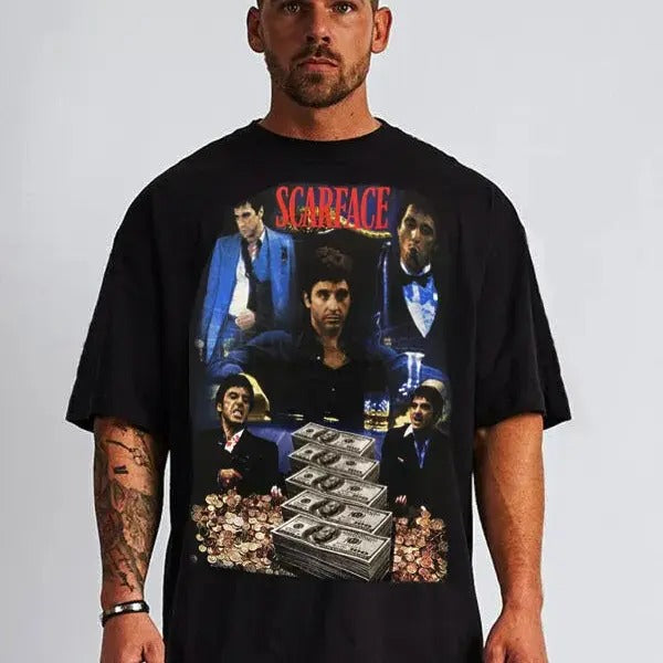 Scarface Money Black T Shirt Movie T Shirts, Classic Horror Gift, Halloween Tee Hoodie, Sweatshirt | HypeDripTees.com