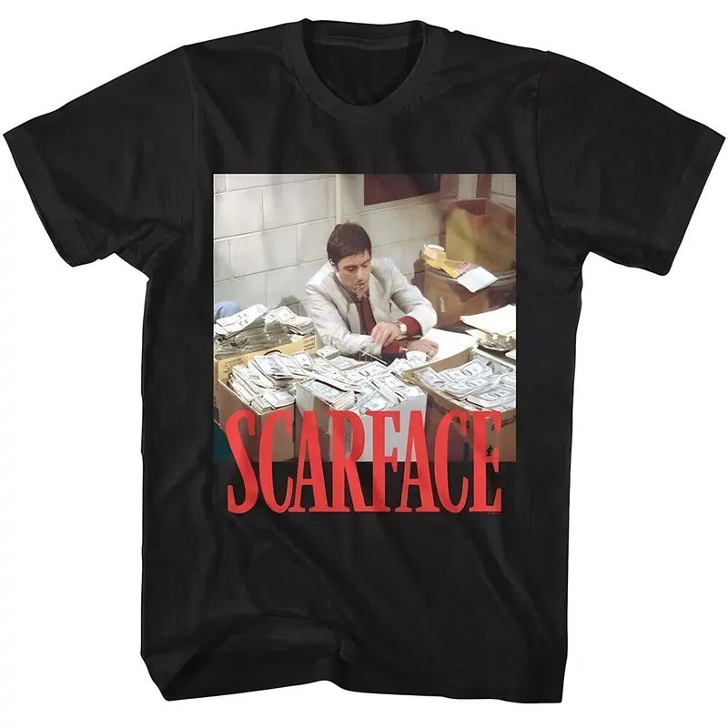 Scarface Stacks Of Cash T Shirt  Tony Montana Al Pacino Hoodie, Sweatshirt | HypeDripTees.com