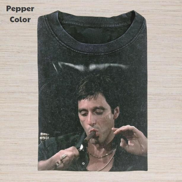 Scarface Vintage Graphic Tee, Tony Soprano Smoking T-Shirt, Movies Tee, Unisex Meme Cringe Funny Dumb Shirt, Menswear...
