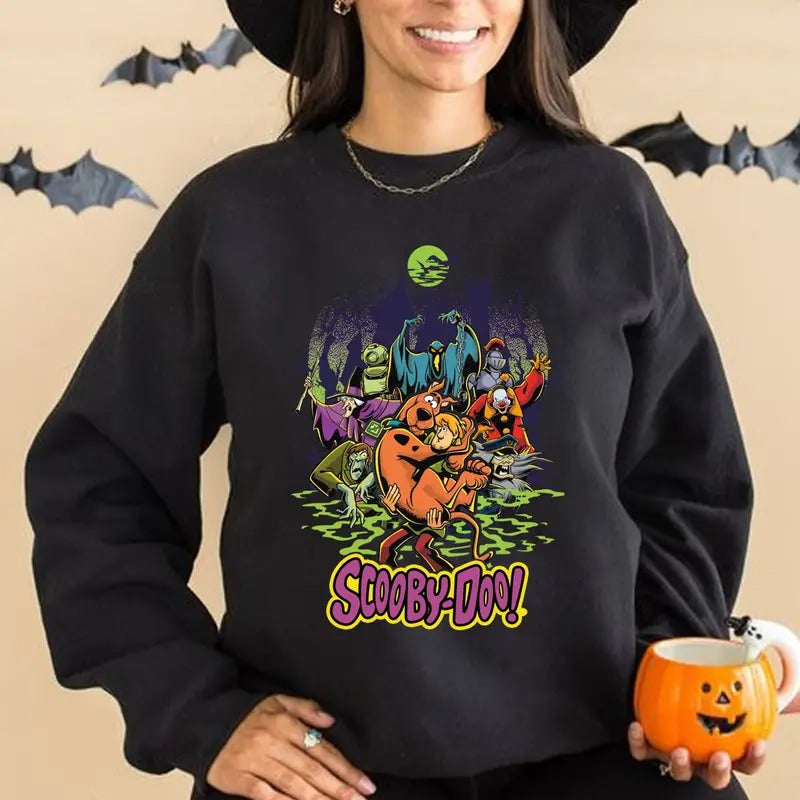 Scary House Shirt, Scooby Doo Tee Shirt, Halloween Gift, Trick Or Treat Shirt, Spooky Characters T-shirt Hoodie, Sweatshirt
