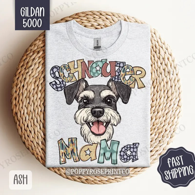 Schnauzer Mama Shirt Gildan, Dog Mom Women's Tee, Cute Mama Women's Tshirt Plus Sizes Hoodie, Sweatshirt | HypeDripTees.com