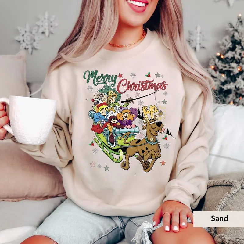 Scooby Doo Christmas Sweatshirt, Retro Scooby Sweatshirt, Scooby Doo Christmas Shirts, Christmas Sweatshirt Hoodie