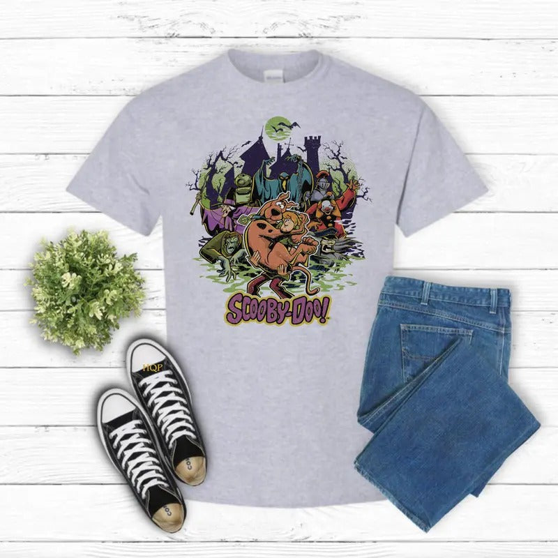 Scooby Shirt, 90s Horror Movie Shirt, Retro Halloween Shirt, Scoobydoo Gildan-Unisex T-Shirt Cotton Fabric Hoodie, Sweatshirt