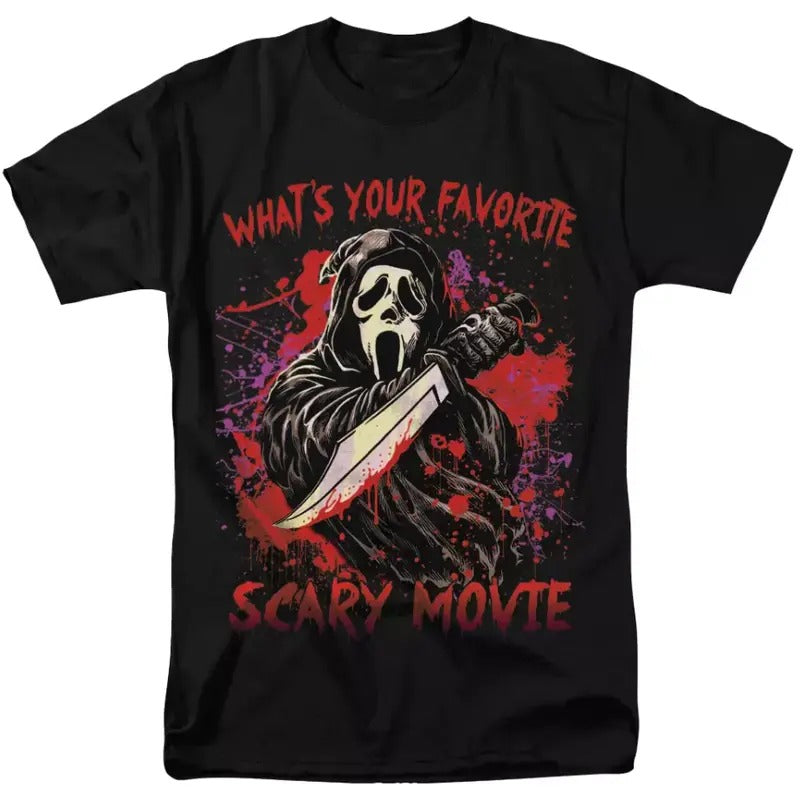 Scream Ghostface 90s Holloween Horror Movie vintage Graphic design T-Shirt, vintage funny tee, shirt for women, Gift for...
