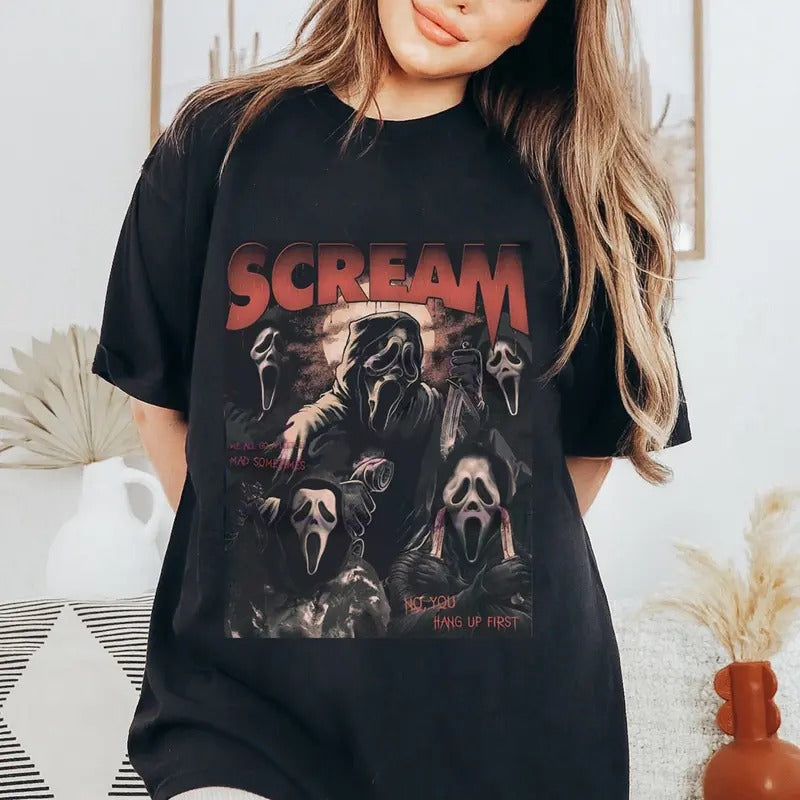 Scream No You Hang Up First  Halloween Shirt, Halloween Gift, Funny Ghostface Shirt, Halloween Tee, Gift For Festive...