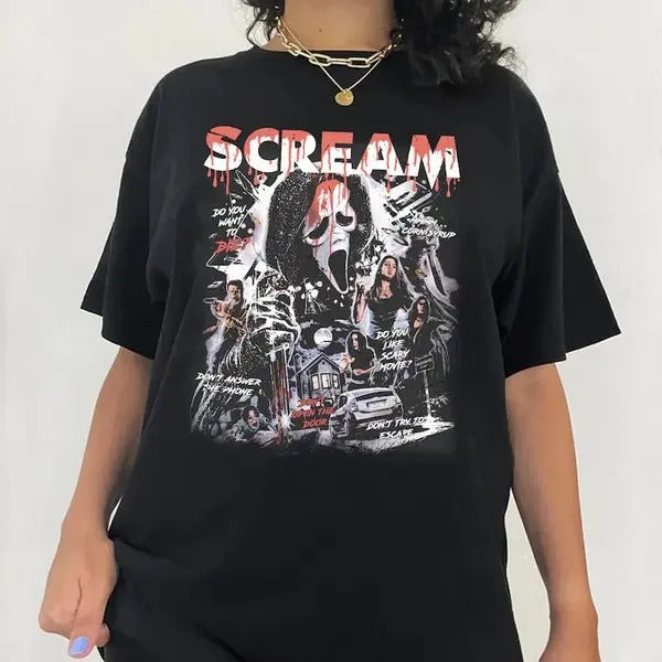 Scream Vintage Halloween Shirt, Halloween Shirt, Ghostface Shirts, Horror Movie Tee, Halloween Party, Scary Movie Shirt...