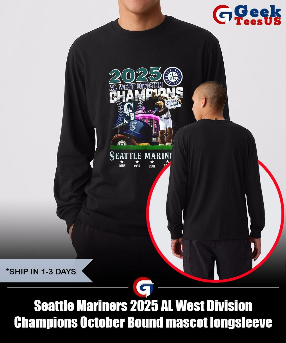 Seattle Mariners 2025 AL West Division Champions October Bound mascot shirt
