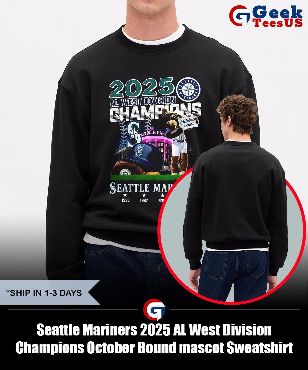 Seattle Mariners 2025 AL West Division Champions October Bound mascot shirt