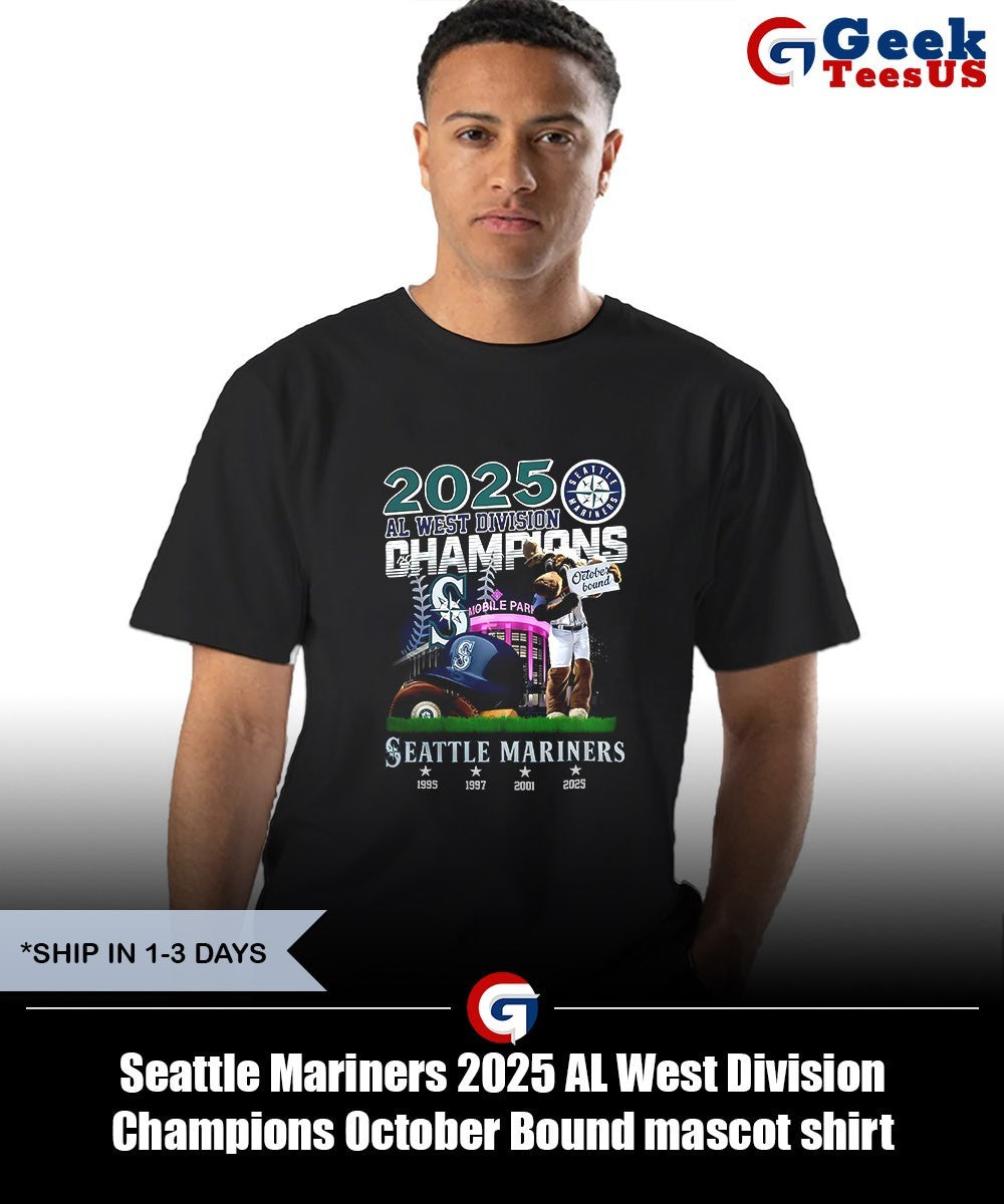 Seattle Mariners 2025 AL West Division Champions October Bound mascot shirt