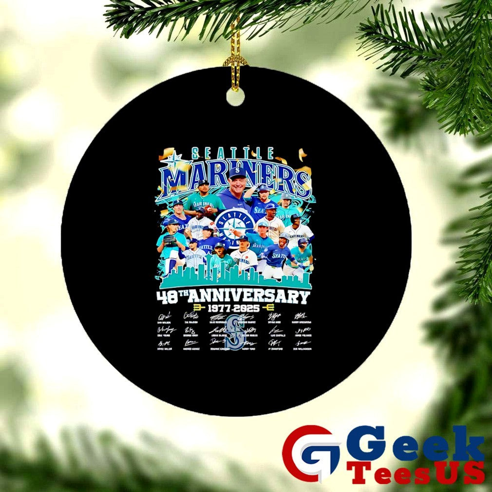 Seattle Mariners baseball 48th Anniversary 1977-2025 Team signature shirt