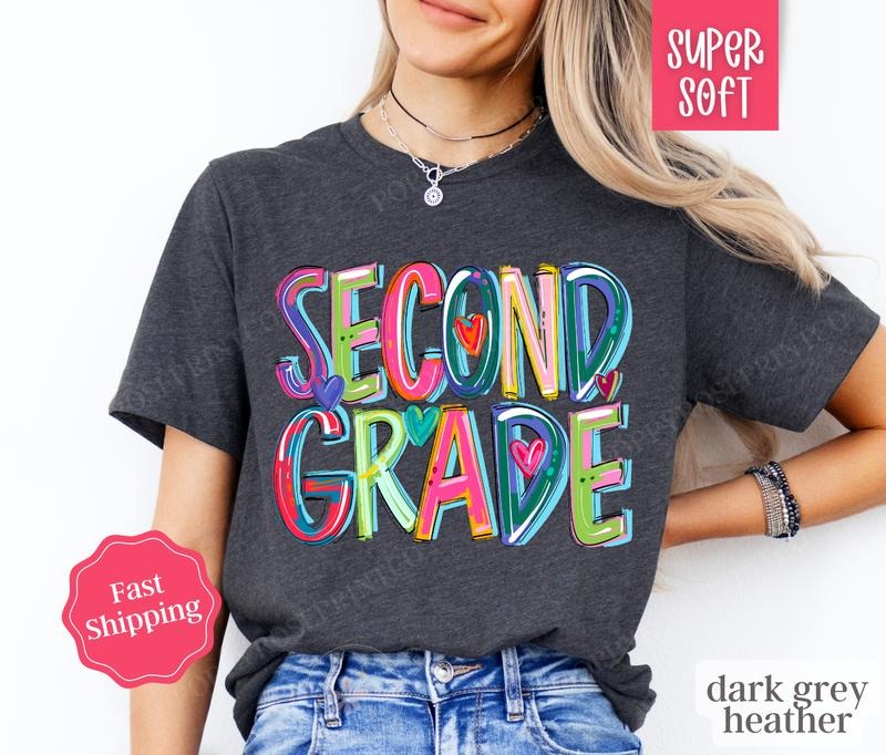 Second Grade Teacher Shirt, Elementary Teacher Gift, Teacher Crewneck, Teacher Appreciation Gift, Oversized Shirt, Gift...