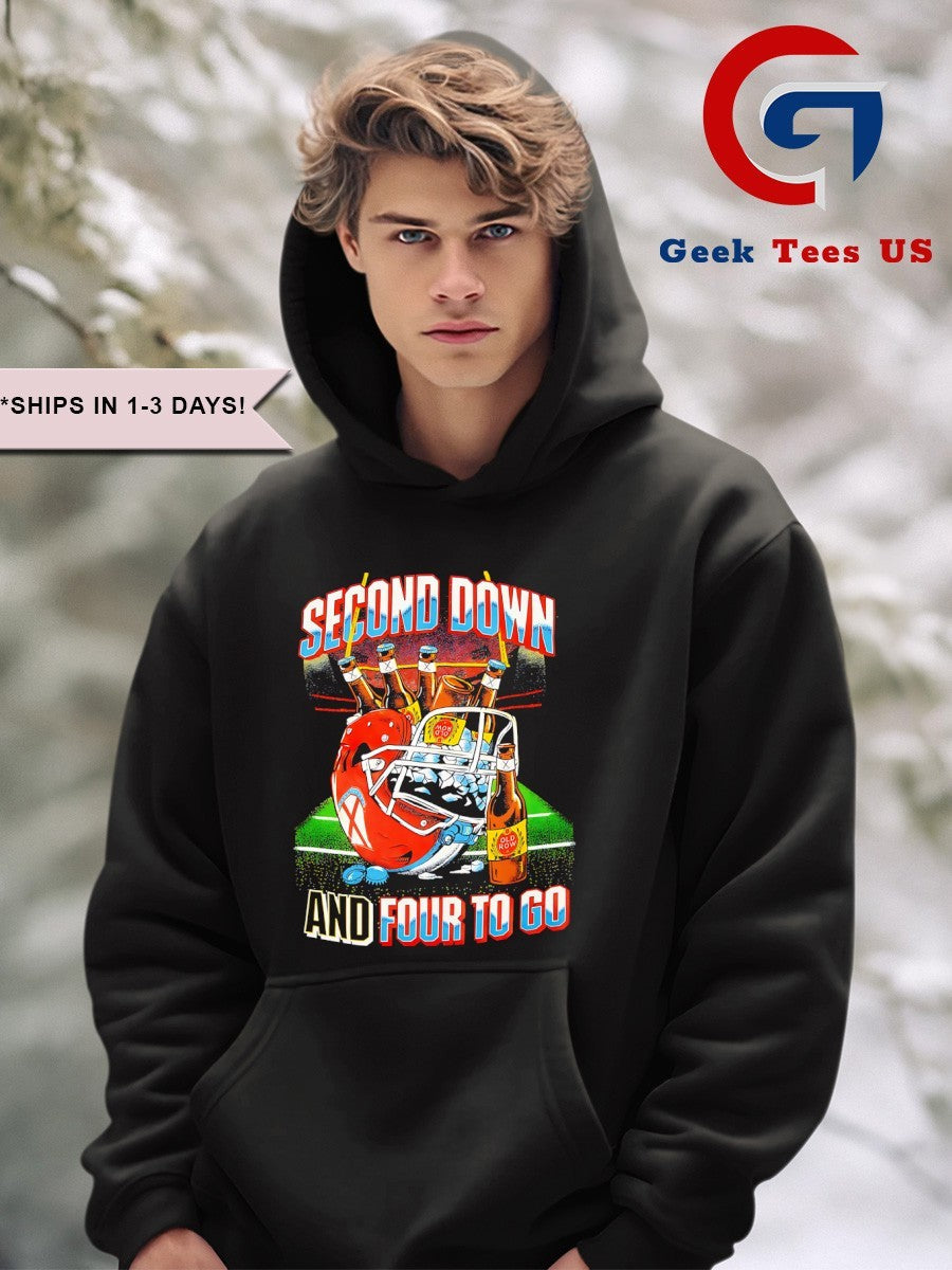Second down beer and four to go helmet shirt