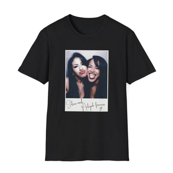 Selena & Aaliyah Unisex Softstyle T-Shirt Hot Music Graphic Shirt Trendy Unisex Tee Hoodie, Sweatshirt | HypeDripTees.com