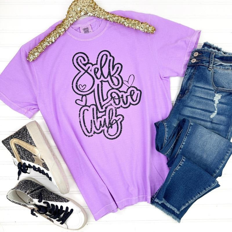 Self Love Club Comfort Colors T-Shirt Hoodie, Sweatshirt | HypeDripTees.com