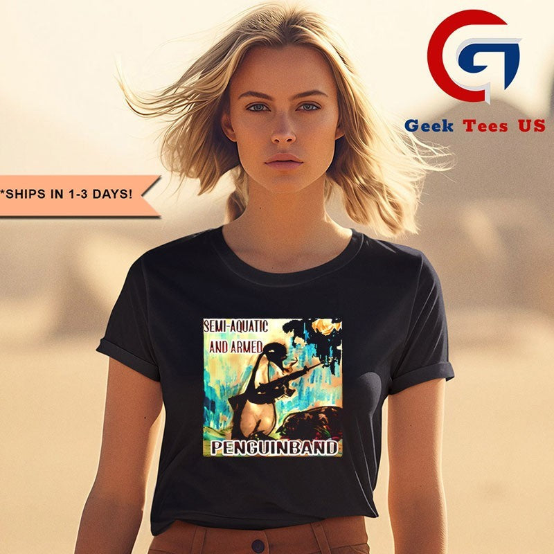 Semi Aquatic and Armed Penguin Band shirt