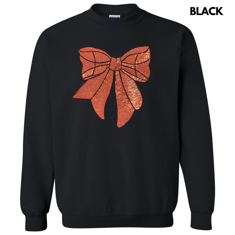 Sequin Basketball Bow Patch Sweatshirt T-Shirts, Hoodie | HypeDripTees.com