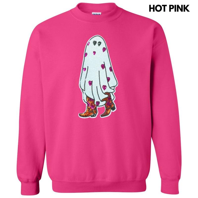 Sequin Cowgirl Ghost Patch Sweatshirt T-Shirts, Hoodie | HypeDripTees.com