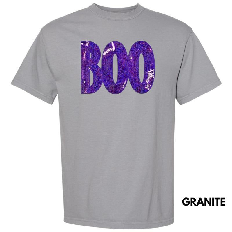 Sequin Purple Boo PATCH Comfort Colors T-Shirt Hoodie, Sweatshirt | HypeDripTees.com