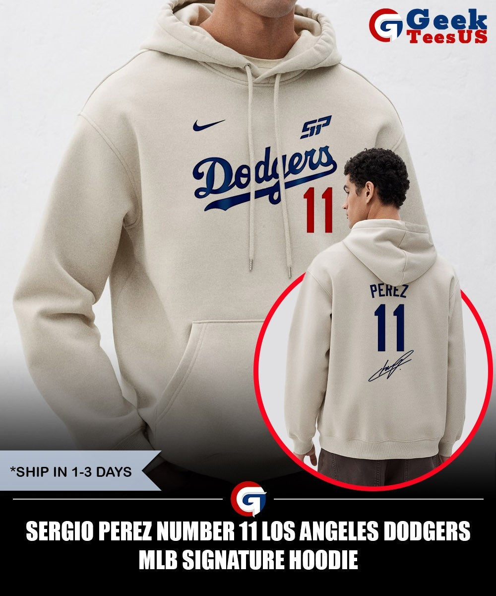 Sergio Perez number 11 Los Angeles Dodgers MLB signature shirt