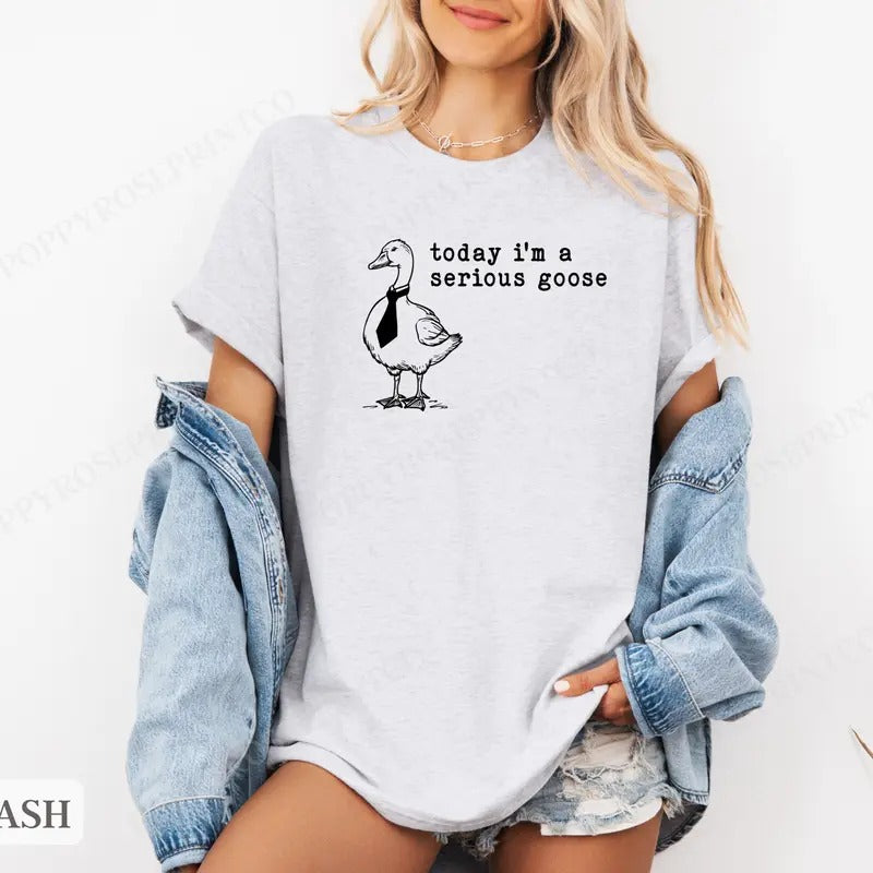 Serious Goose Shirt Bella Canvas,  Funny Tshirts,  Gift for Her, Women's Graphic Tee Hoodie, Sweatshirt | HypeDripTees.com