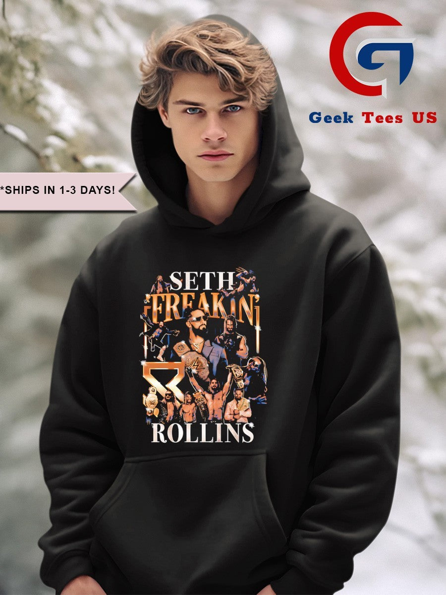 Seth Rollins Freakin Montage Boxy graphic shirt