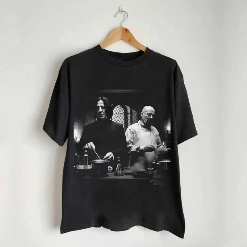 Severus Snape And Walter White In Drug Laboratory Cooking Shirt, Funny Meme Shirt Menswear Streetwear Man Casual...