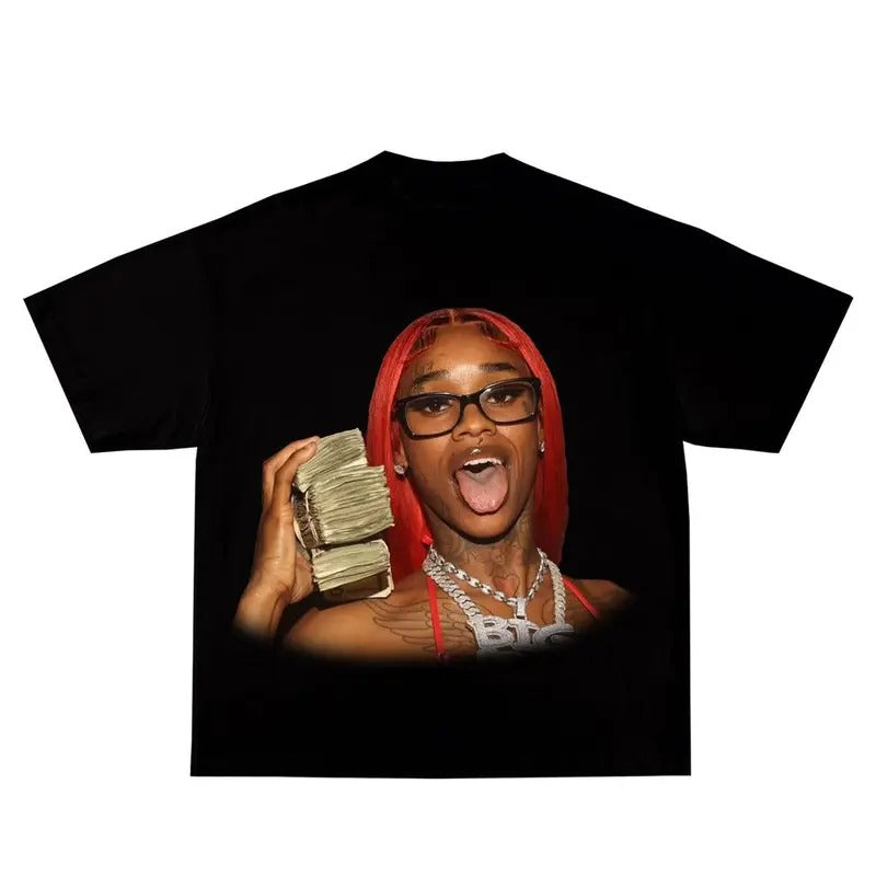 Sexxy Red Inspired Vintage Graphic T-shirt Heavy Cotton Tee Basketball 90 s Styled Shirt Hiphop Vibes Y2K Aesthetic...