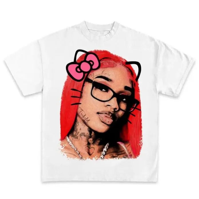 Sexyy Kitty Graphic Rap Tee Vintage Big Face Hip Hop T-shirt 222554 Hoodie, Sweatshirt | HypeDripTees.com