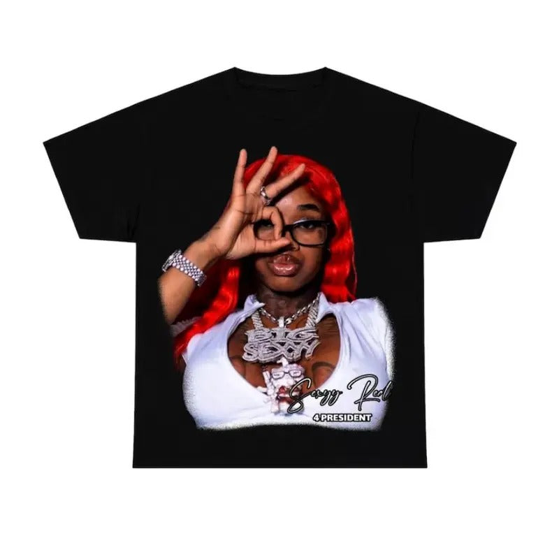 Sexyyy Red shirt - Sexyy Red 4 Presideent Rapper Graphic Tee shirt - Sexyy Red Concert Rap Tee Streetwear Crewneck -...
