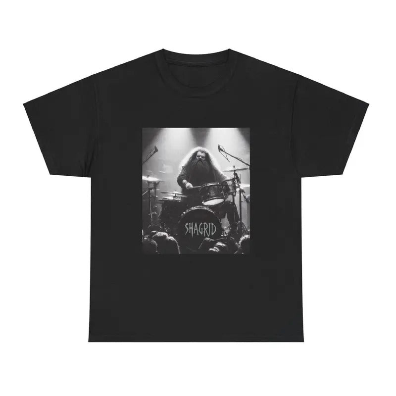 Shagrid the Drummer, Unisex Shirt - Fantasy Graphic Tee, Movie Merch, AI Meme T shirt Hoodie, Sweatshirt | HypeDripTees.com