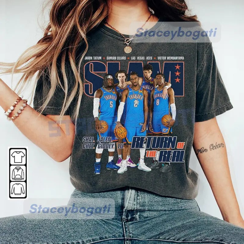 Shai SGA Josh Giddey Chet Holmgren Jalen OKC Thunder Basketball T Shirt Hoodie, Sweatshirt | HypeDripTees.com