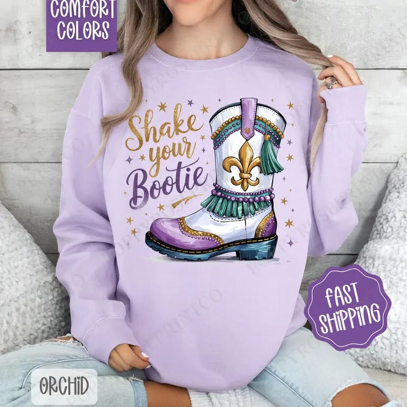Shake Your Bootie Comfort Colors Mardi Gras Louisiana T-Shirts, Hoodie, Sweatshirt