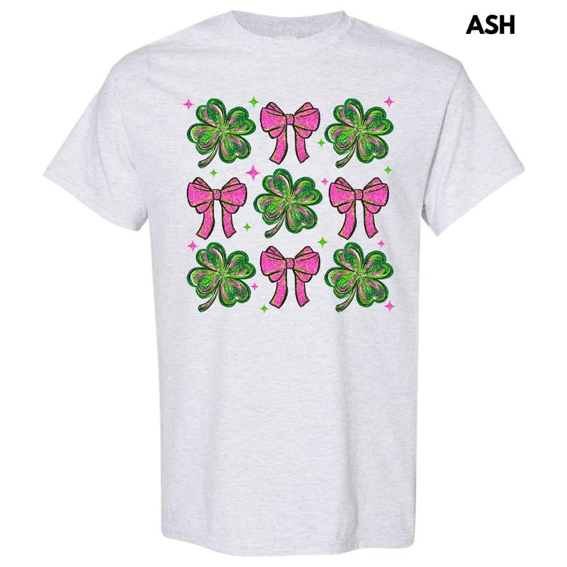 Shamrock Faux Glitter Collage Gildan Short Sleeve T-Shirt 'NLB Hoodie, Sweatshirt | HypeDripTees.com