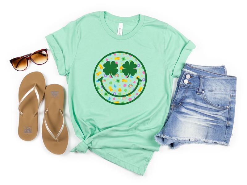 Shamrock Happy Face TShirt Hoodie, Sweatshirt | HypeDripTees.com