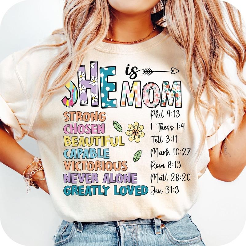 She is Mom T-Shirt, Flower Mom T-Shirt, Blessed Mom T-Shirt, Mother's Day T-Shirt, Retro Mama Quotes Hoodie, Sweatshirt