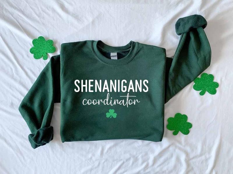 Shenanigans Coordinator Sweatshirt, Shamrocks Sweatshirt, Womens St Patrick's Day Sweatshirt, Happy Shamrock Sweatshirt,...