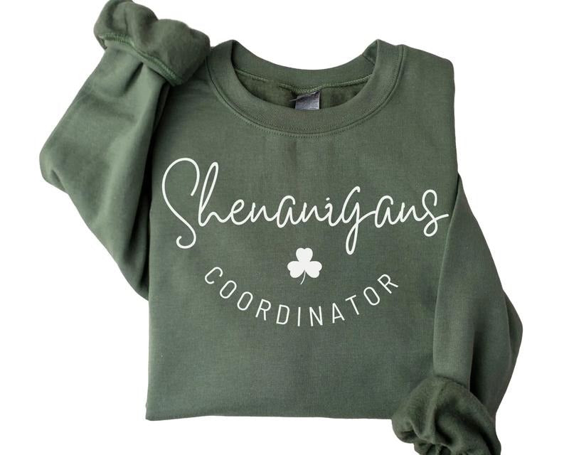Shenanigans Coordinator Sweatshirt, St Patrick's Day Sweater, Irish Drinking Outfit T-Shirts, Hoodie | HypeDripTees.com