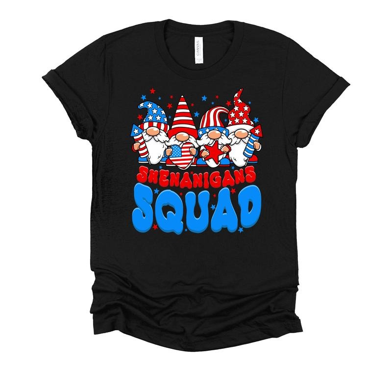 Shenanigans Squad Shirt 4th Of July Shirt Fourth Of July Gnomes American Flag Stars And Stripes Freedom T-shirt Xs-4x...
