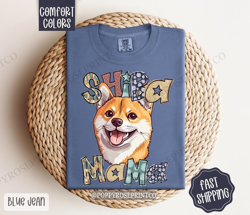 Shiba Mama Comfort Colors Dog Mom Cute Dog Mama T-Shirts, Hoodie, Sweatshirt
