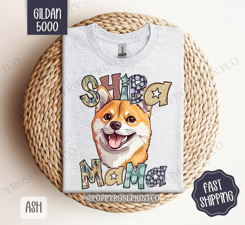 Shiba Mama Shirt Gildan, Dog Mom Women's Tee, Cute Dog Mama Women's Tshirt Plus Sizes Hoodie, Sweatshirt | HypeDripTees.com