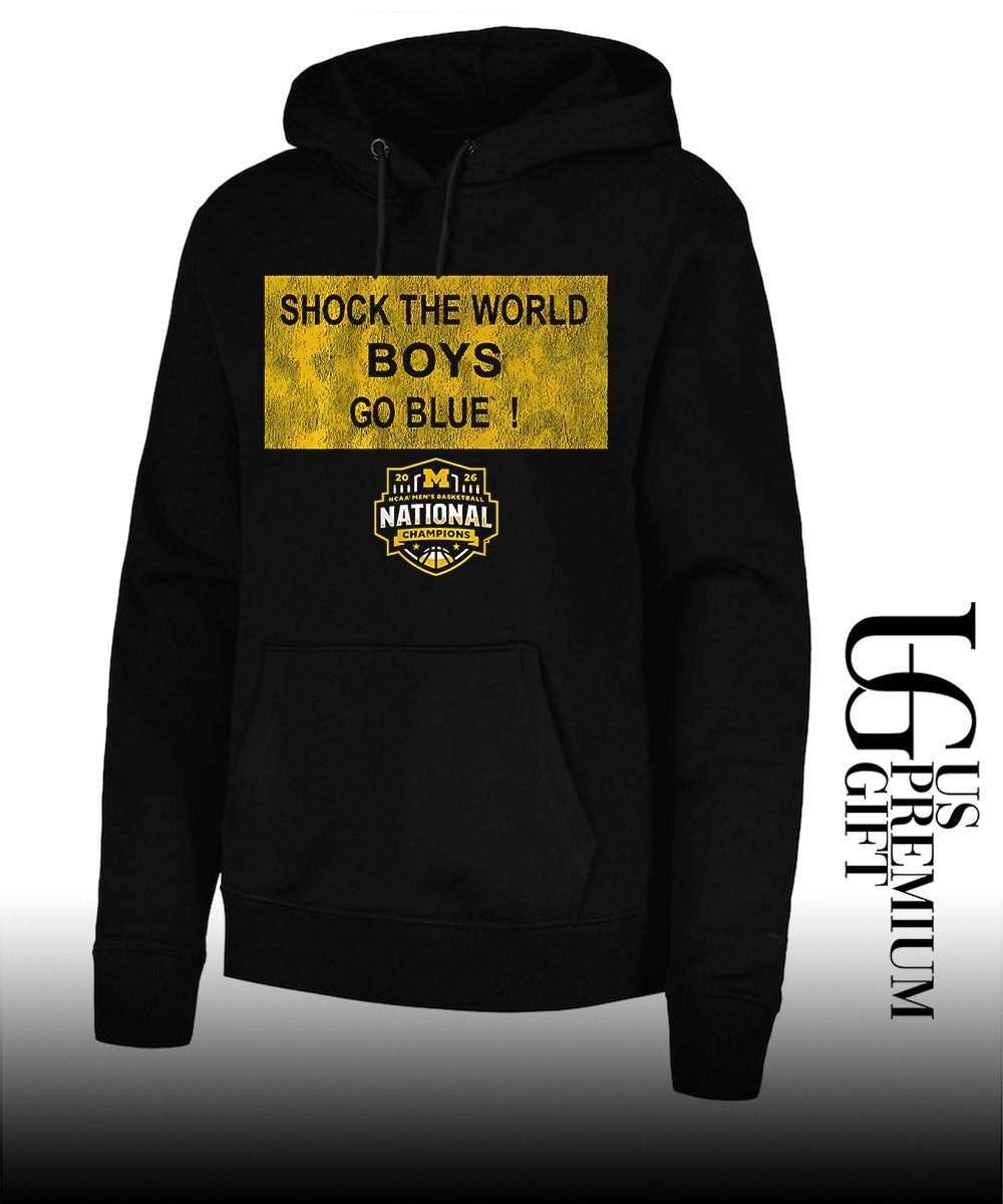 Shock the World Boys Go Blue Michigan Wolverines NCAA Men’s basketball 2026 National Champions shirt