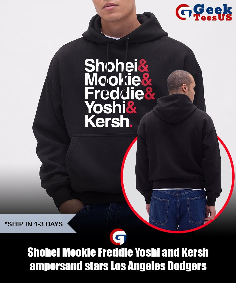 Shohei Mookie Freddie Yoshi and Kersh ampersand stars Los Angeles Dodgers baseball shirt