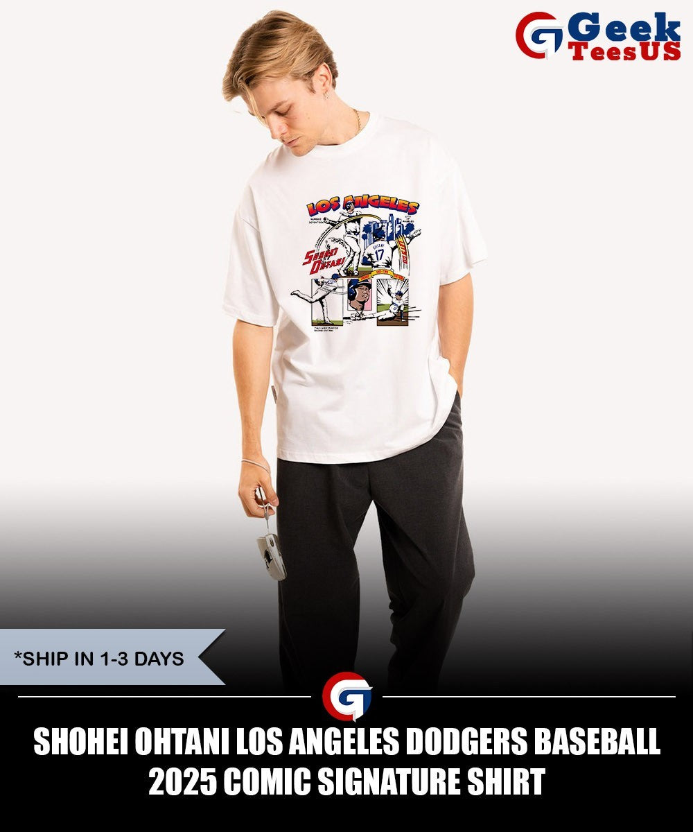 Shohei Ohtani Los Angeles Dodgers baseball 2025 comic signature shirt
