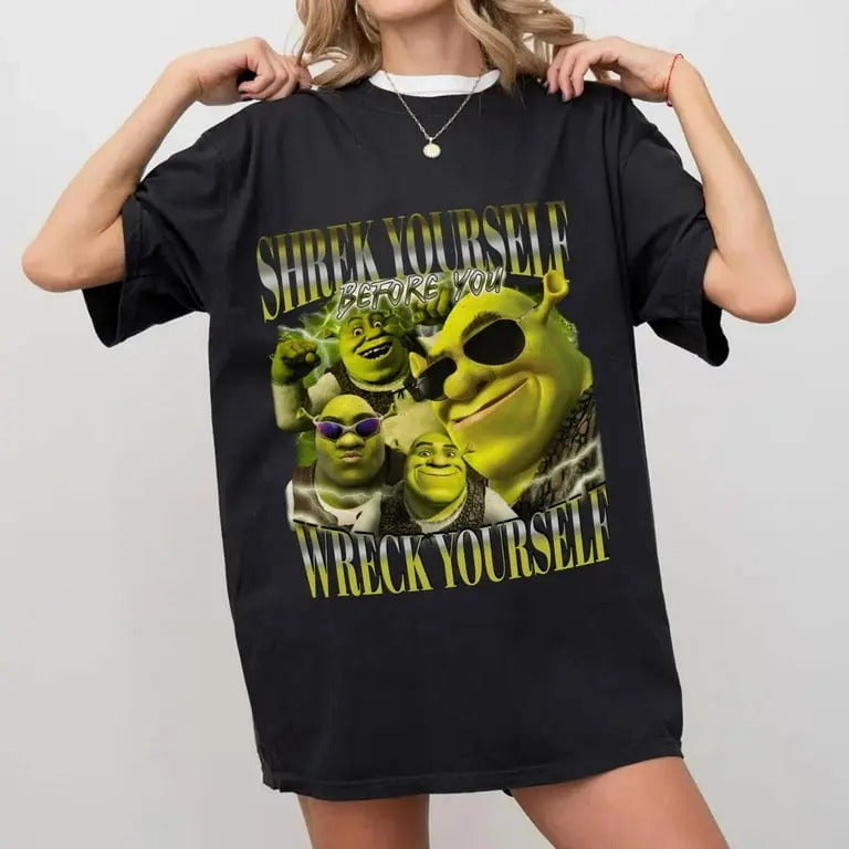 Shrek Funny Shirt, Shrek Yourself Before You Wreck Yourself Shrek Meme Shirt Hoodie, Sweatshirt | HypeDripTees.com