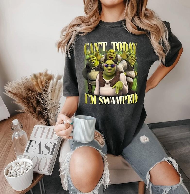 Shrek Funny Trending Shirt Can't Today I'm Swamped Shrek and Fiona Shirt Hoodie, Sweatshirt | HypeDripTees.com