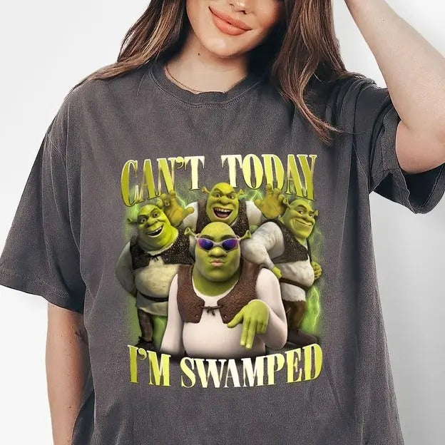 Shrek Funny Trending Shirt Can't Today I'm Swamped Shrek and Fiona Shirtstyle{n002}2 Hoodie, Sweatshirt | HypeDripTees.com
