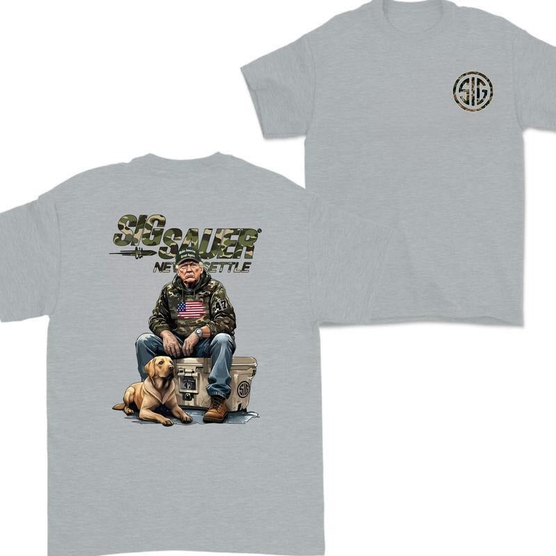 Sig Sauer Trump Camo 2 Sided T-shirt - Sig Sauer Fan Gift Nature Hunting Enthusiast Outfit Gift For Men And Women Dad Cotton