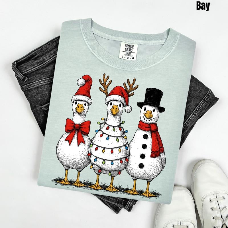 Silly Goose Christmas Comfort Colors T-Shirt 'NLB' Hoodie, Sweatshirt | HypeDripTees.com