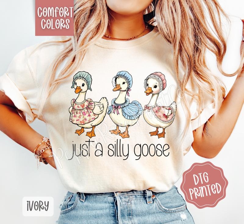 Silly Goose Comfort Colors Shirt, Cute Summer Tshirt, Trendy Women's Tee, Gift for Her Hoodie, Sweatshirt | HypeDripTees.com
