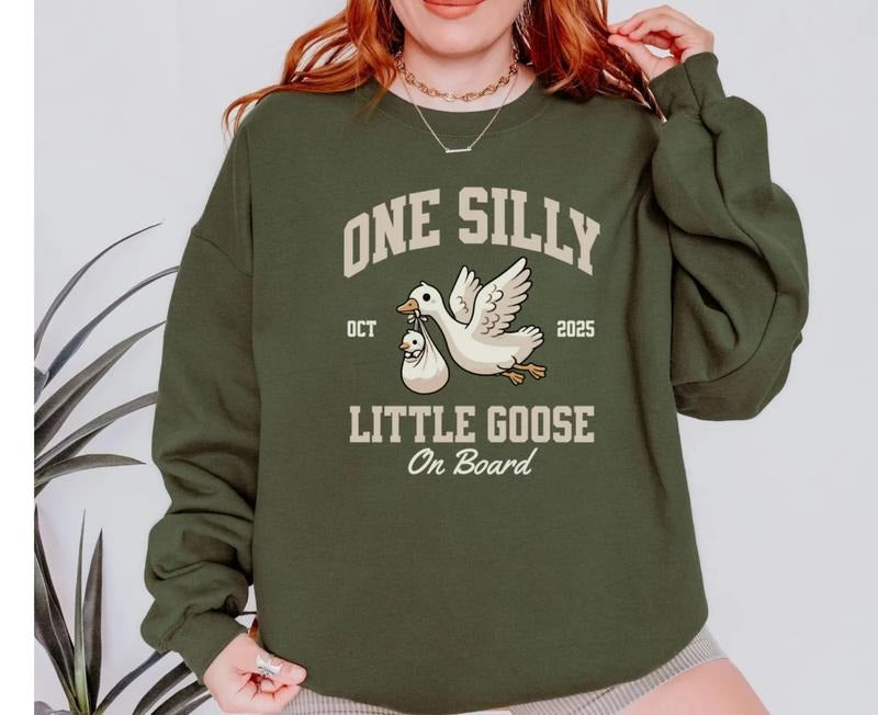 Silly Goose Pregnancy Announcement Sweatshirt | Funny Goose Bump Pregnant Sweater | First Time Mom Gift | Baby On Board |...